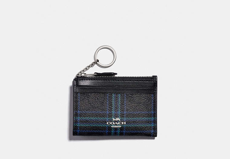 Mini Skinny Id Case In Signature Canvas With Shirting Plaid Print