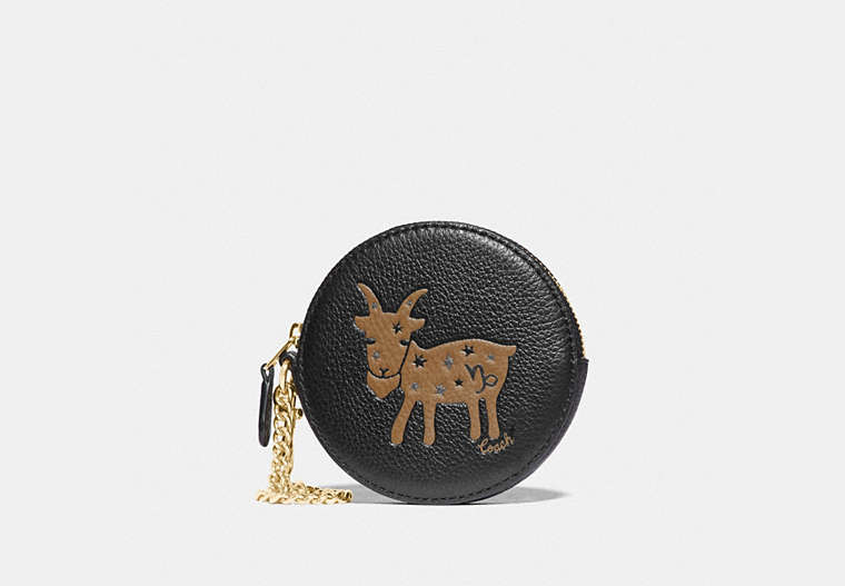 Round Coin Case With Capricorn