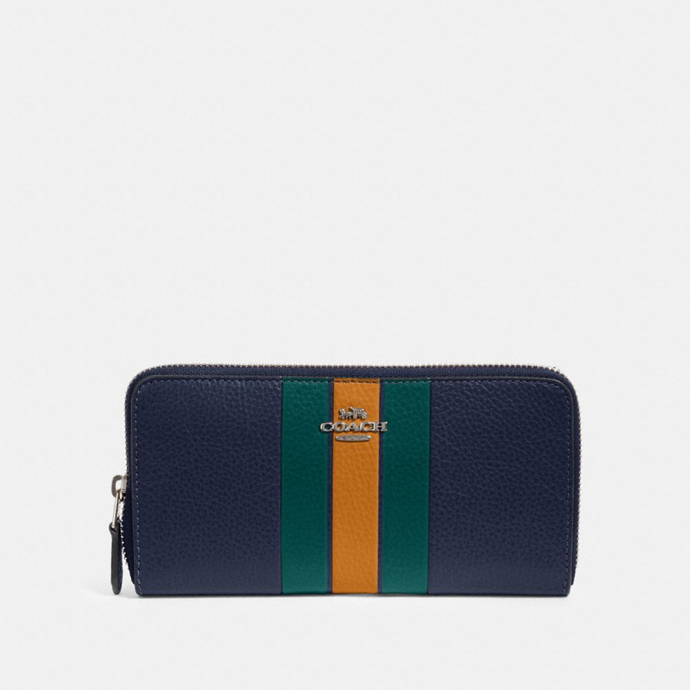 Accordion Zip Wallet With Varsity Stripe