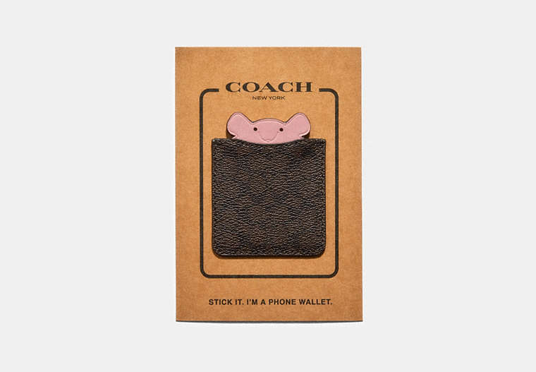 Phone Pocket Sticker In Signature Canvas With Party Mouse