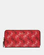 COACH®,SLIM ACCORDION ZIP WALLET WITH HORSE AND CARRIAGE PRINT,pvc,Gold/Bright Red/Cherry Multi,Front View
