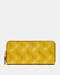 COACH®,SLIM ACCORDION ZIP WALLET WITH HORSE AND CARRIAGE PRINT,pvc,Silver/Yellow Multi,Front View