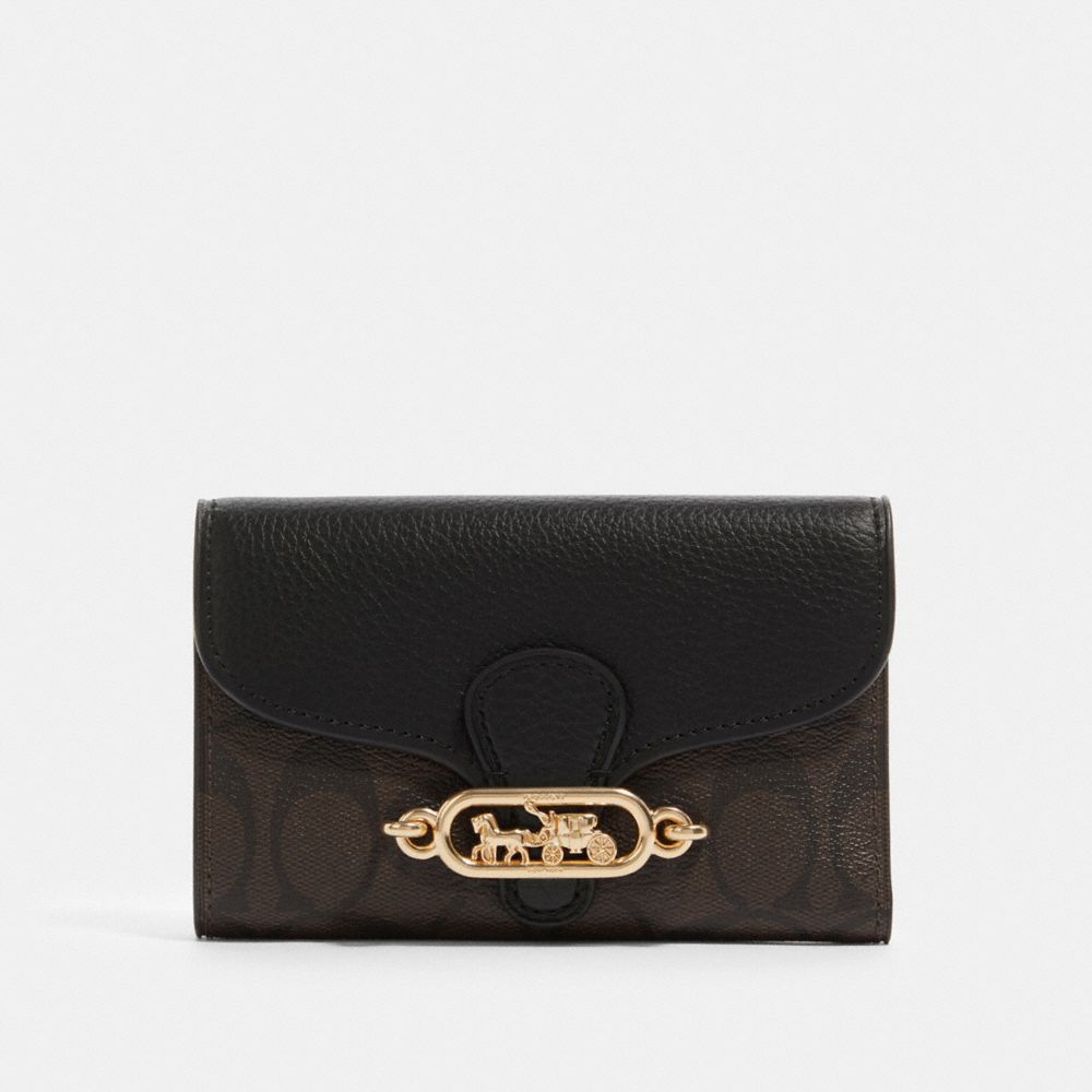 COACH® Outlet | Jade Medium Envelope Wallet In Signature Canvas