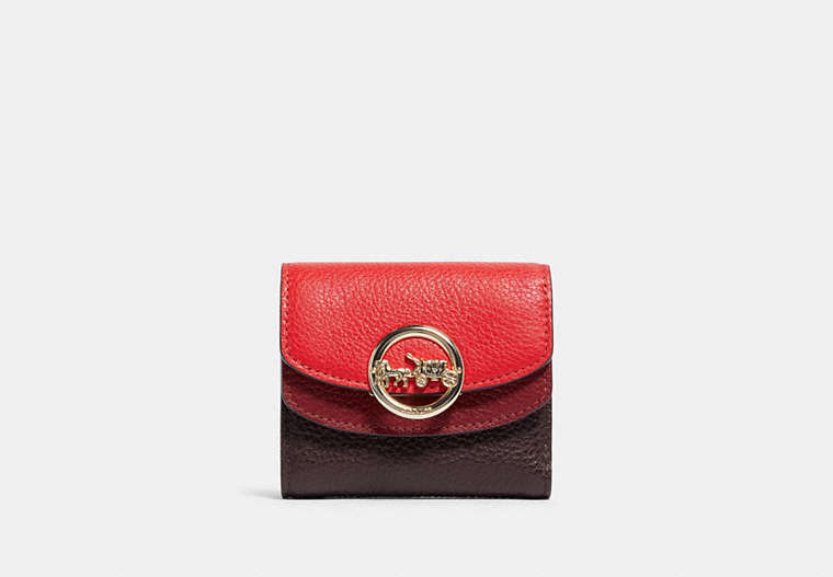 Jade Small Double Flap Wallet In Colorblock