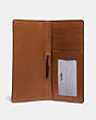 COACH®,BIFOLD WALLET,Leather,Gold/LIGHT SADDLE,Inside View,Top View