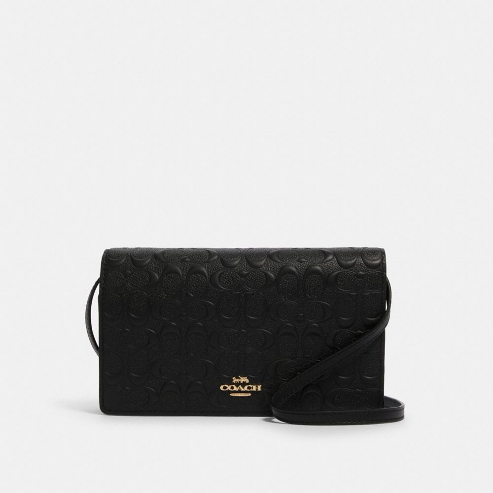 Pochette à bandoulière repliable Hayden en cuir signature