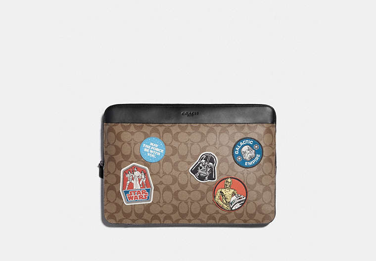 Star Wars X Coach Laptop Case In Signature Canvas With Patches