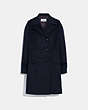 COACH®,TAILORED WOOL COAT,wool,NAVY,Front View