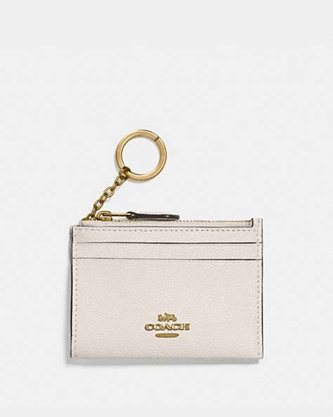 COACH®,MINI SKINNY ID CASE,Gold/Chalk,Front View
