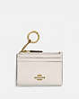 COACH®,MINI SKINNY ID CASE,Leather,Gold/Chalk,Front View