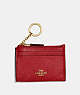 COACH®,MINI SKINNY ID CASE,Leather,Gold/True Red,Front View