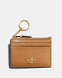 COACH®,MINI SKINNY ID CASE,Leather,Gold/Light Saddle,Front View