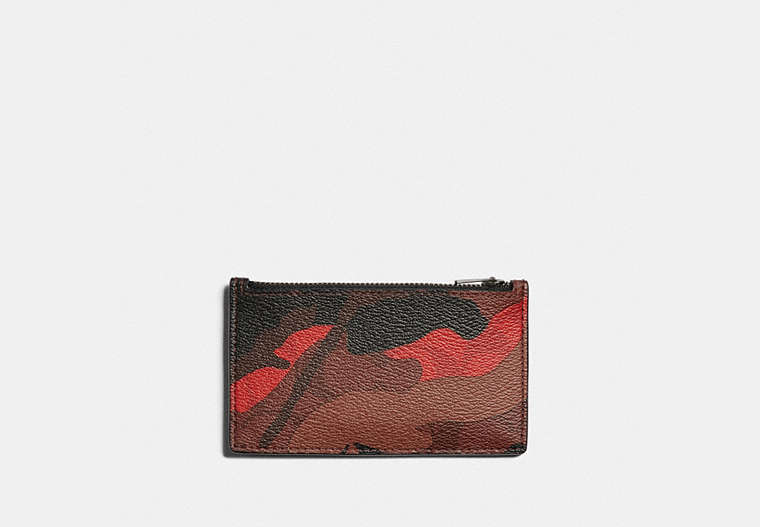 Zip Card Case In Signature Canvas With Camo Print