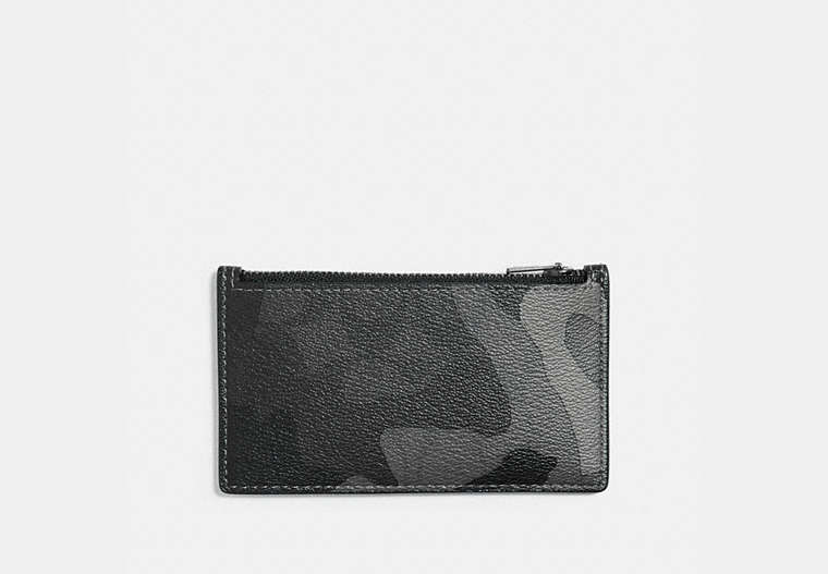 Zip Card Case In Signature Canvas With Camo Print