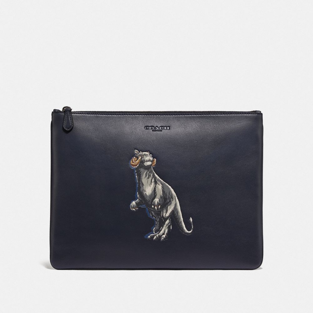 COACH®,Star Wars X Coach Large Pouch With Tauntaun,,Front View