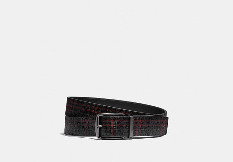 Harness Buckle Cut To Size Reversible Belt With Shirting Plaid Print, 38 Mm