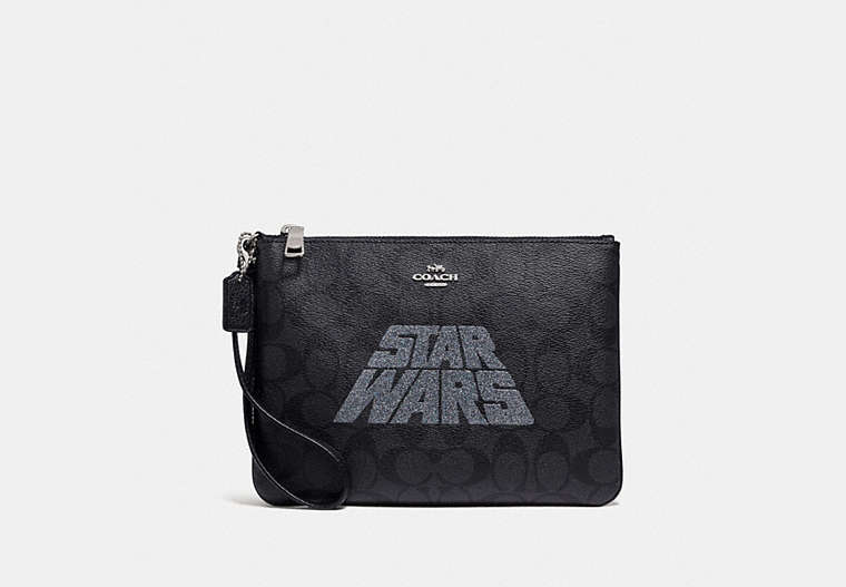 Star Wars X Coach Gallery Pouch In Signature Canvas With Motif