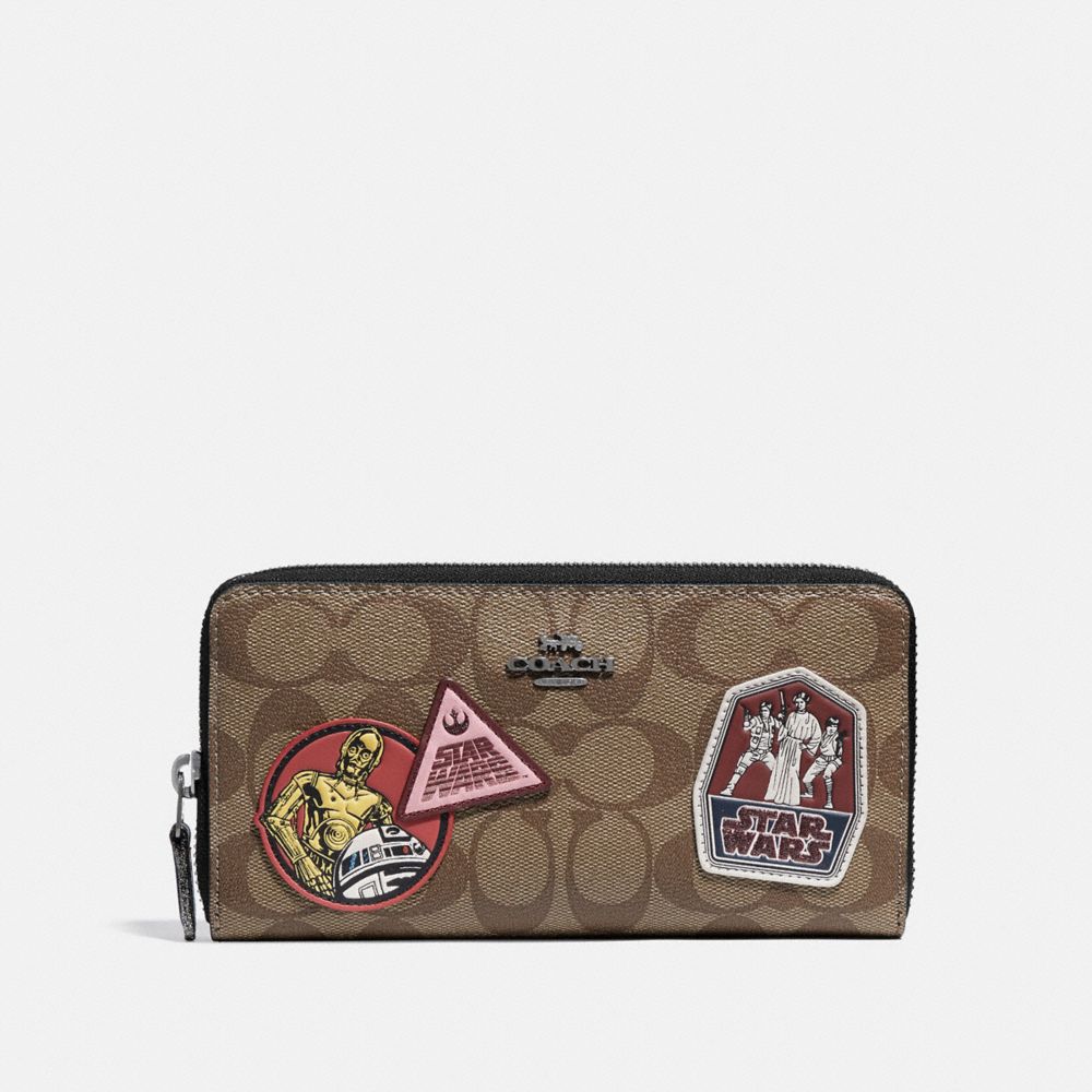 COACH Outlet Star Wars X Coach Accordion Zip Wallet In Signature Canvas With Patches