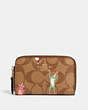 Zip Around Coin Case In Signature Canvas With Party Animals Print