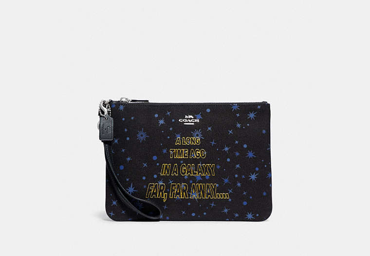 Star Wars X Coach Gallery Pouch With Starry Print And Scroll Print