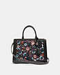 COACH®,ZOE CARRYALL WITH LEATHER SEQUINS,Leather,Large,Gunmetal/Black Multi,Front View