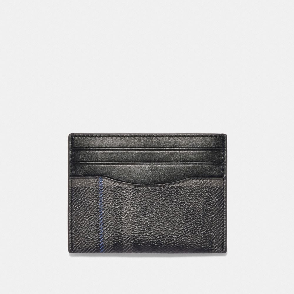 Slim Card Case In Signature Canvas With Grace Plaid Print