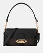 COACH®,JADE SHOULDER BAG WITH SIGNATURE CANVAS DETAIL,pvc,Mini,Gold/Brown Black,Front View