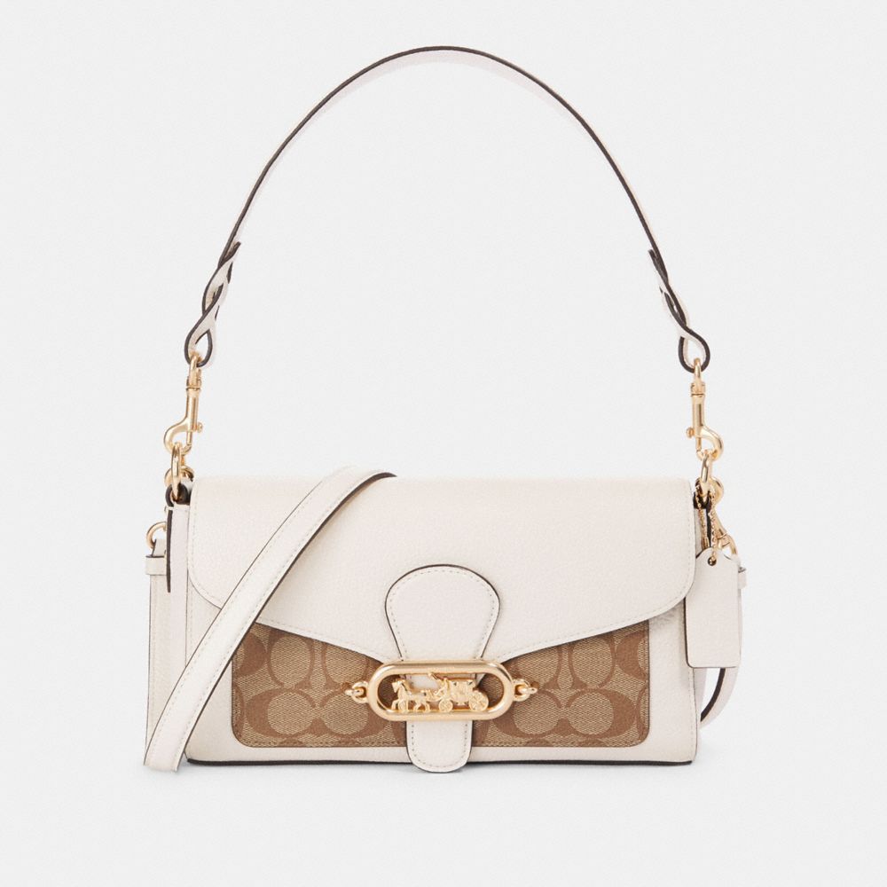 COACH® Outlet | Jade Shoulder Bag With Signature Canvas Detail