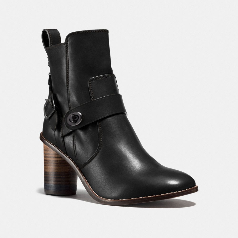 Coach moto cheap bootie heel