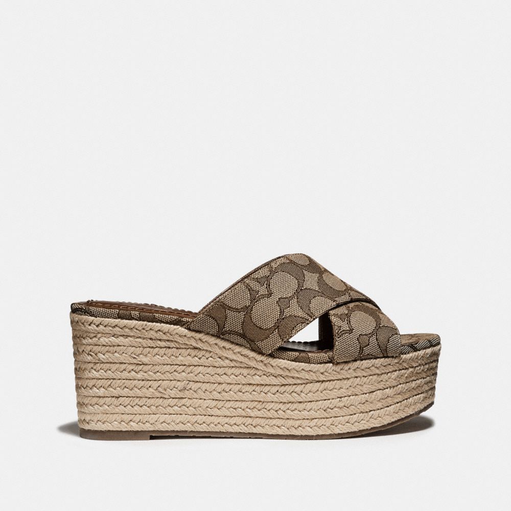 Slide hot sale espadrille wedge