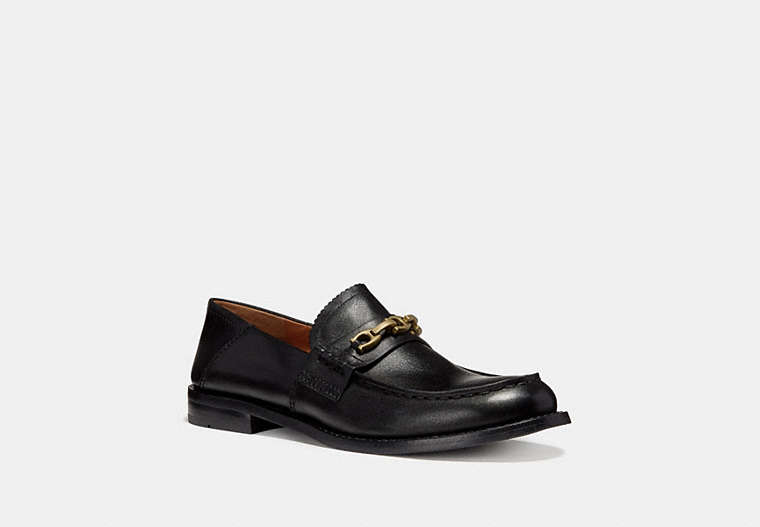 COACH®,PUTNAM LOAFER,Leather,Black,Front View