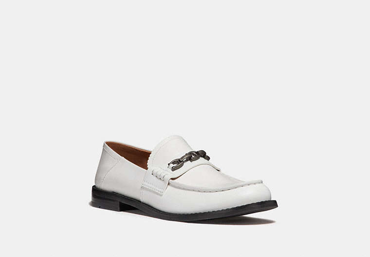 COACH®,PUTNAM LOAFER,Leather,White,Front View