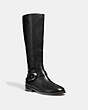 COACH®,BRYNN RIDING BOOT,Leather,Black,Front View
