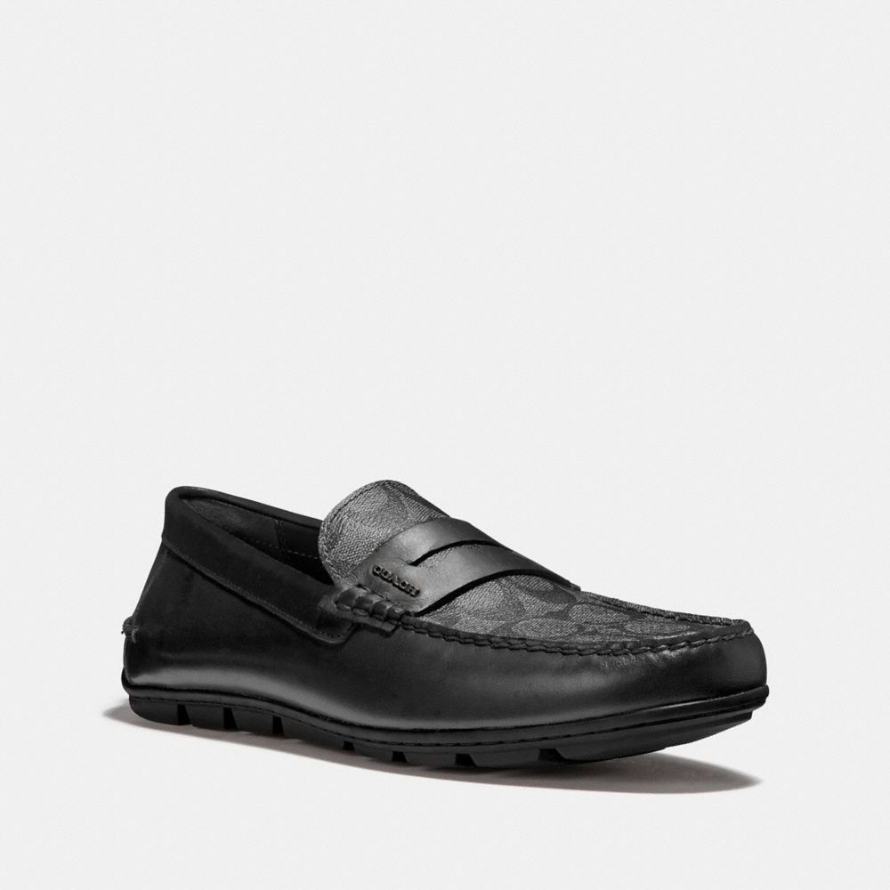 COACH®,CHAUSSURES DE CHAUFFEUR MOTT,PVC,Noir,Front View