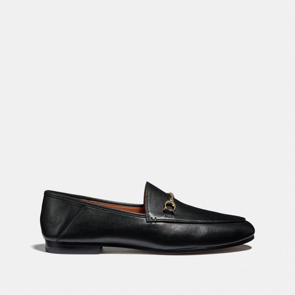 COACH®,HALEY LOAFER,Leather,Black,Angle View