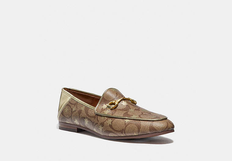 COACH®,HALEY LOAFER WITH STAR PRINT,KHAKI/GOLD,Front View