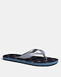COACH®,ZAK FLIP FLOP WITH FLORAL PRINT,NAVY/SILVER,Front View