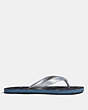 COACH®,ZAK FLIP FLOP WITH FLORAL PRINT,NAVY/SILVER,Angle View