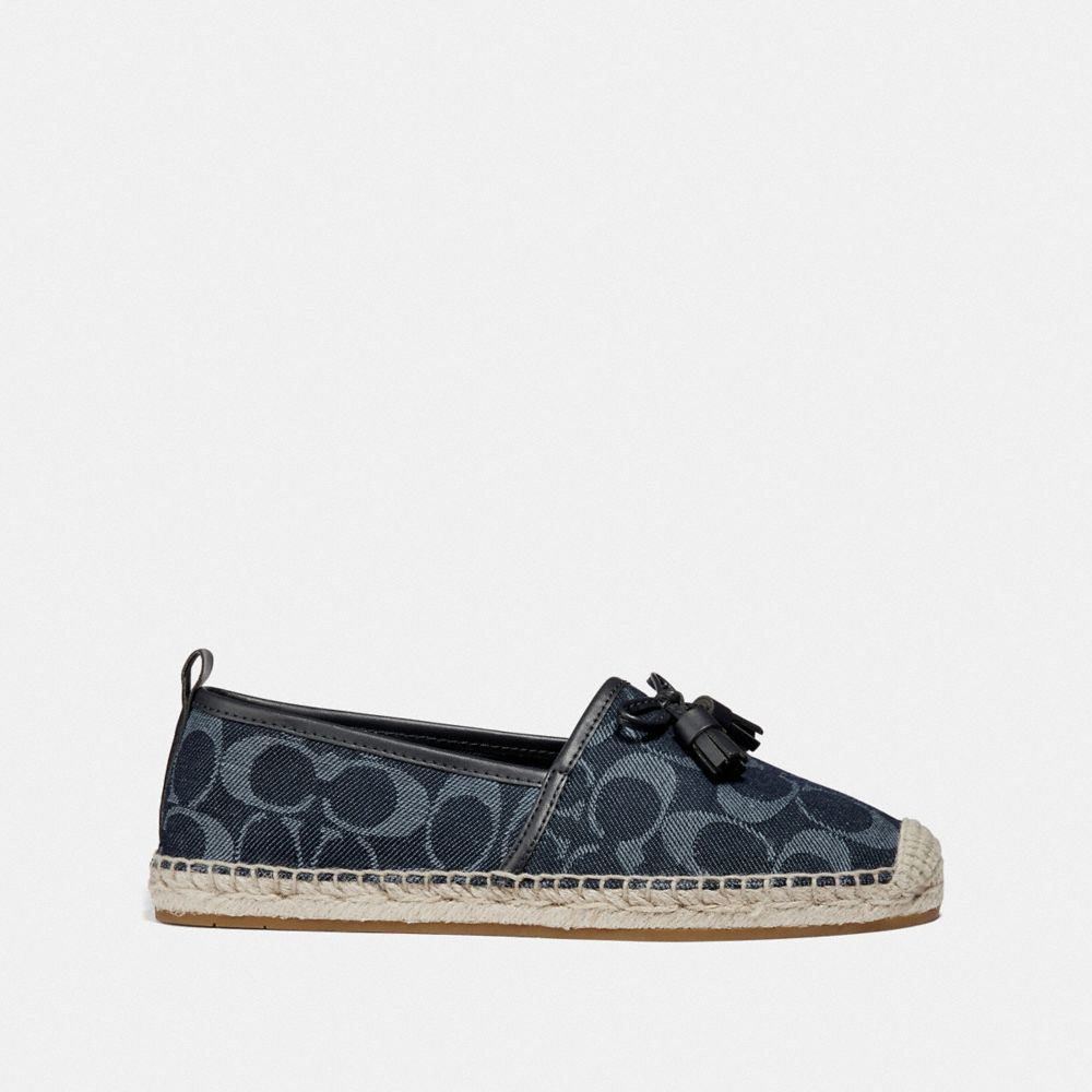 COACH®,CARSON ESPADRILLE,Denim,Angle View