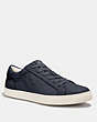 COACH®,C126 LOW TOP SNEAKER,Leather,NAVY,Front View