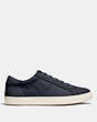 COACH®,C126 LOW TOP SNEAKER,Leather,NAVY,Angle View