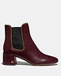 COACH®,TORRI BOOTIE,Leather,Wine,Angle View