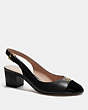 COACH®,ERICA SLINGBACK,Leather,Black,Front View