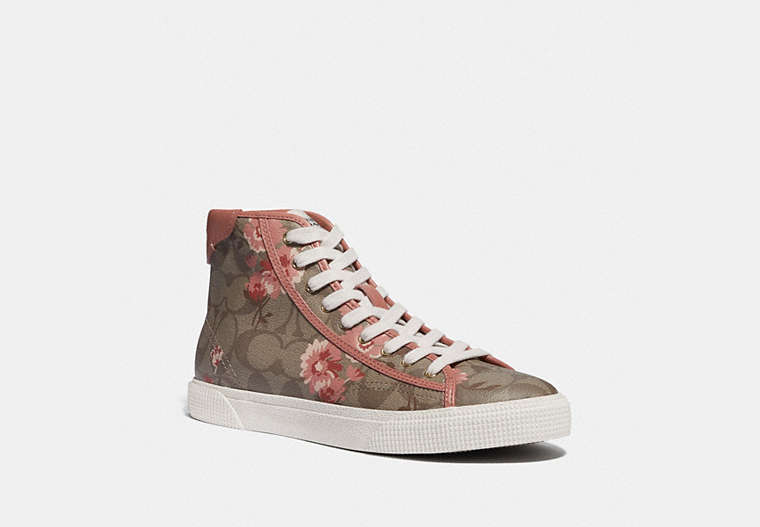 C207 High Top Sneaker With Floral Print