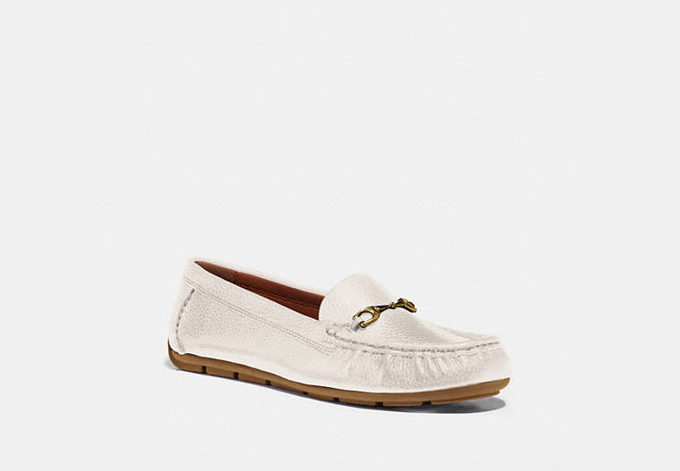 COACH®,MAVIS LOAFER,Leather,Chalk,Front View