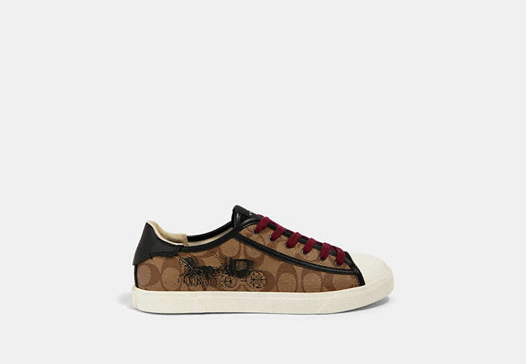C136 Low Top Sneaker With Horse And Carriage Print