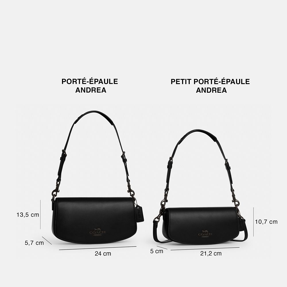 COACH®,SAC À PORTÉ-ÉPAULE ANDREA,Cuir de fantaisie,Or/Merlot,Collection