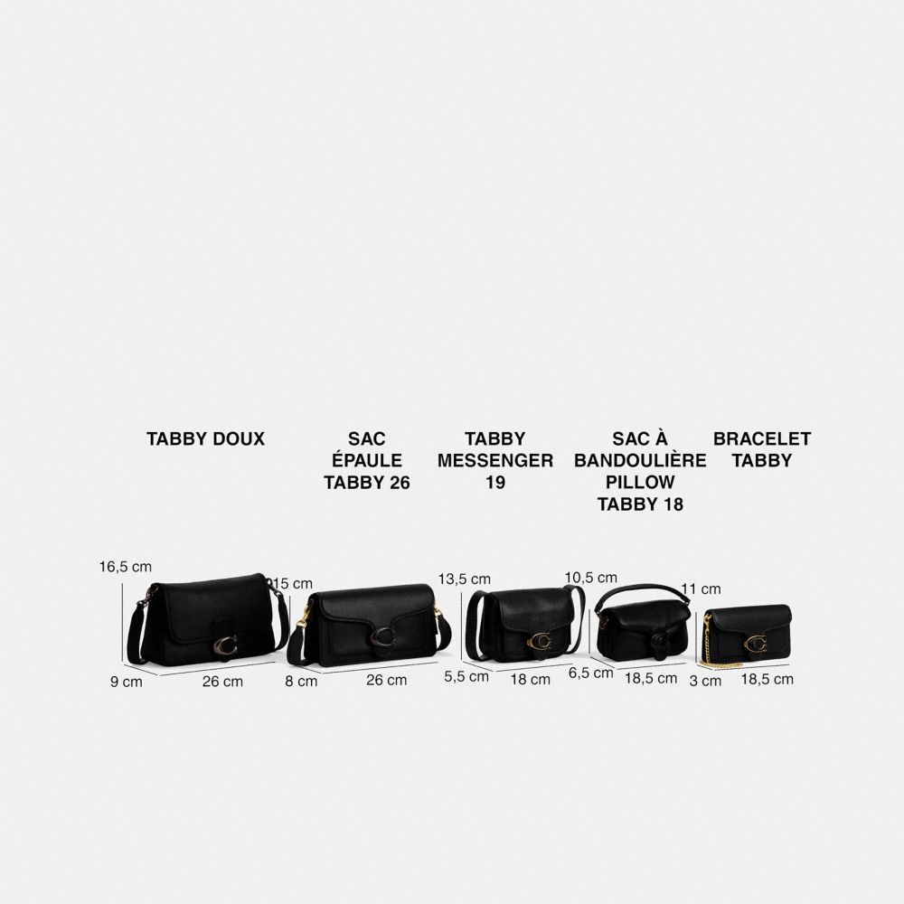 COACH®,SAC PORTÉ-ÉPAULE DOUX TABBY AVEC TRESSE,Cuir/daim,Laiton/Ambre polie,Collection