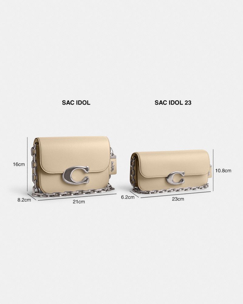 COACH®,SAC IDOL EN TOILE SIGNATURE AVEC DÉTAIL PEAU DE SERPENT,Toile enduite,Laiton/Brun clair/Rouille,Collection