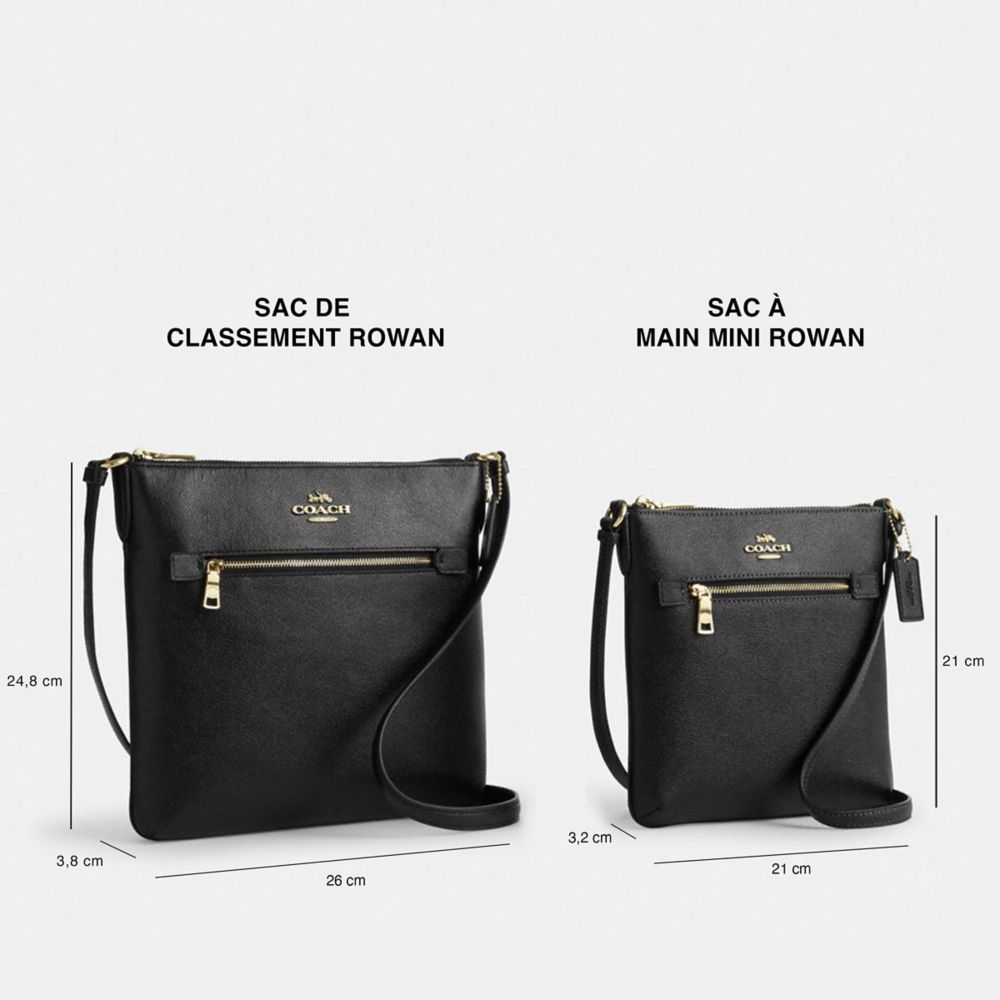 COACH®,MINI SAC DE CLASSEMENT ROWAN,Cuir Cross-grain,Doré/Rouge 1941,Collection